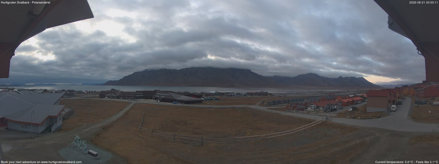 time-lapse frame, Hurtigruten Svalbard - Hiorthfjellet webcam