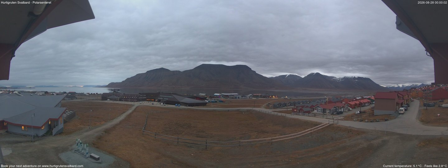 time-lapse frame, Hurtigruten Svalbard - Hiorthfjellet webcam