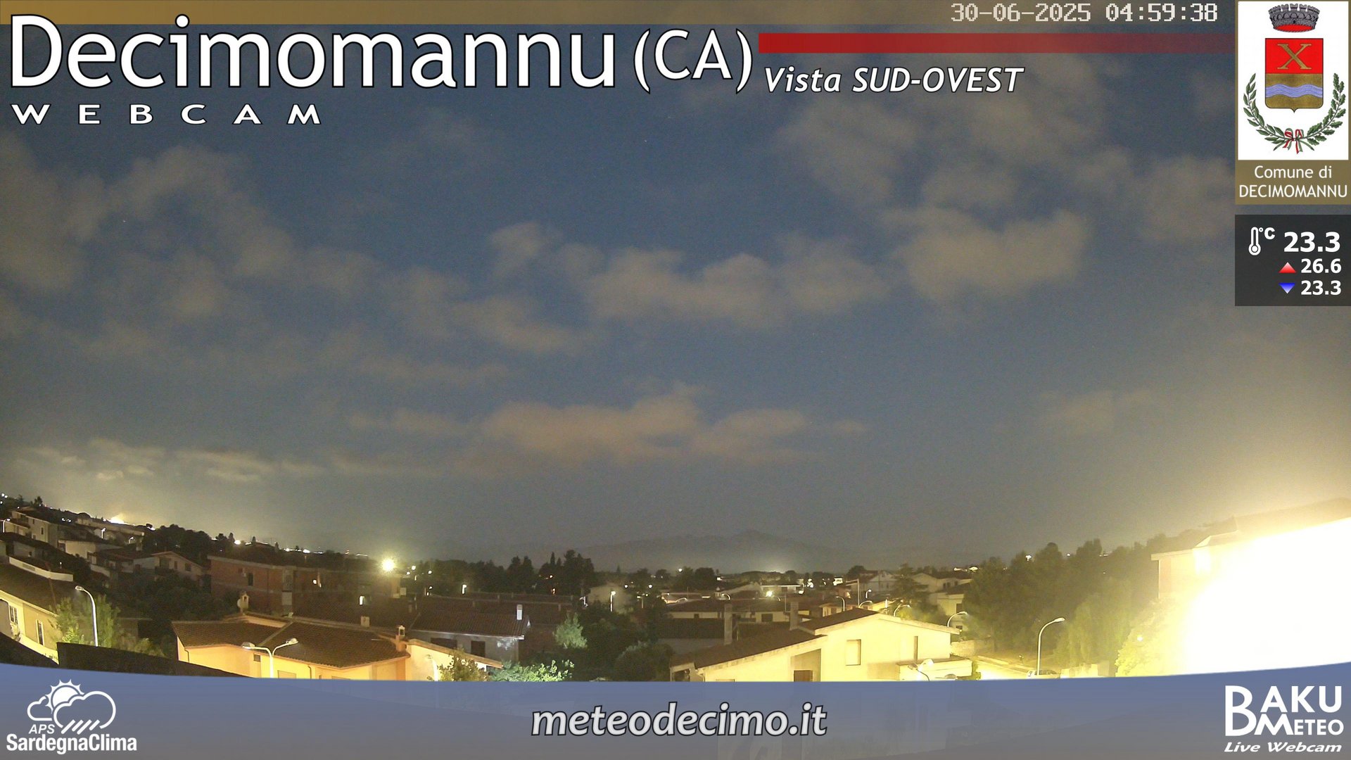 time-lapse frame, Decimomannu webcam
