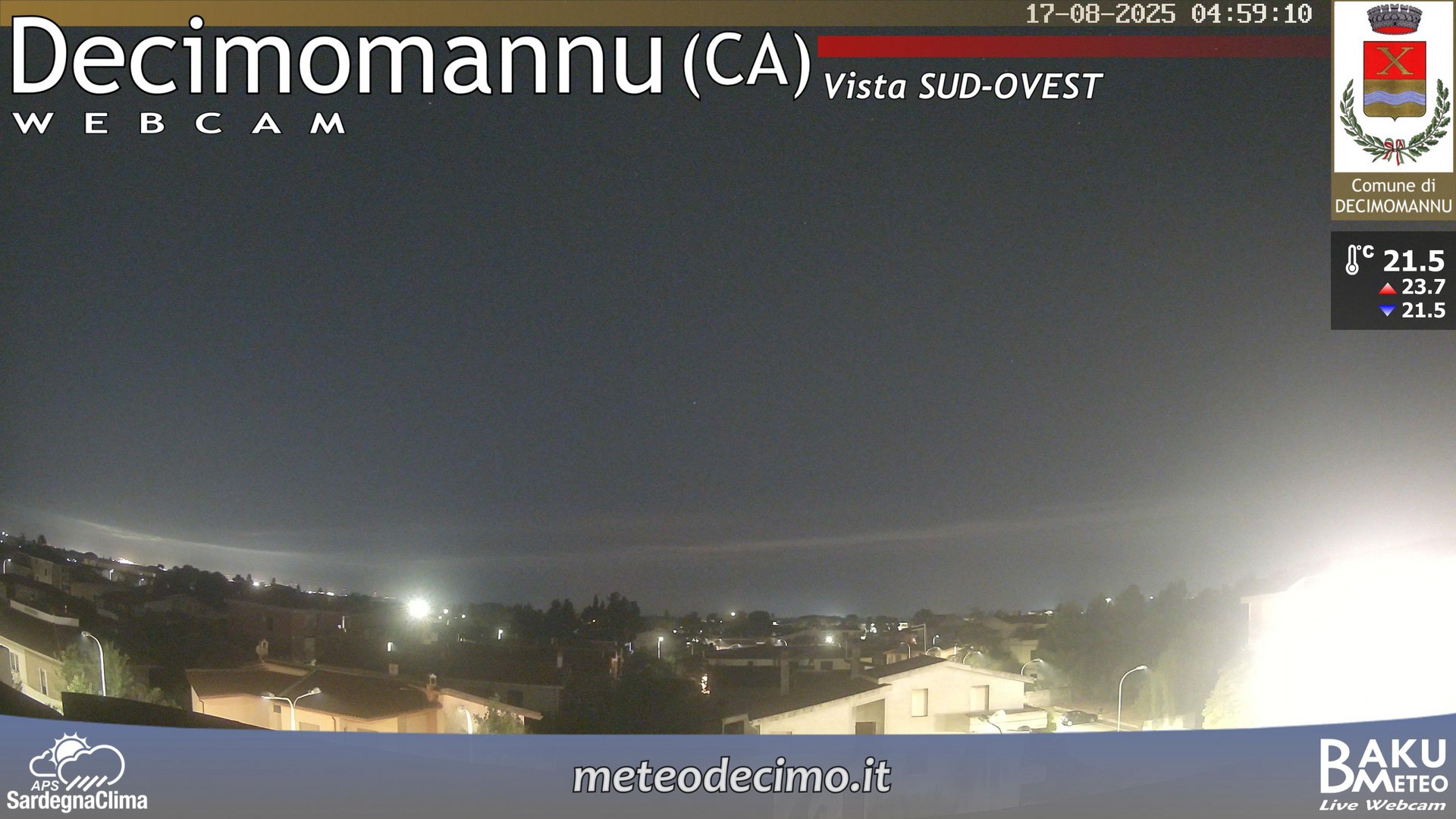 time-lapse frame, Decimomannu webcam