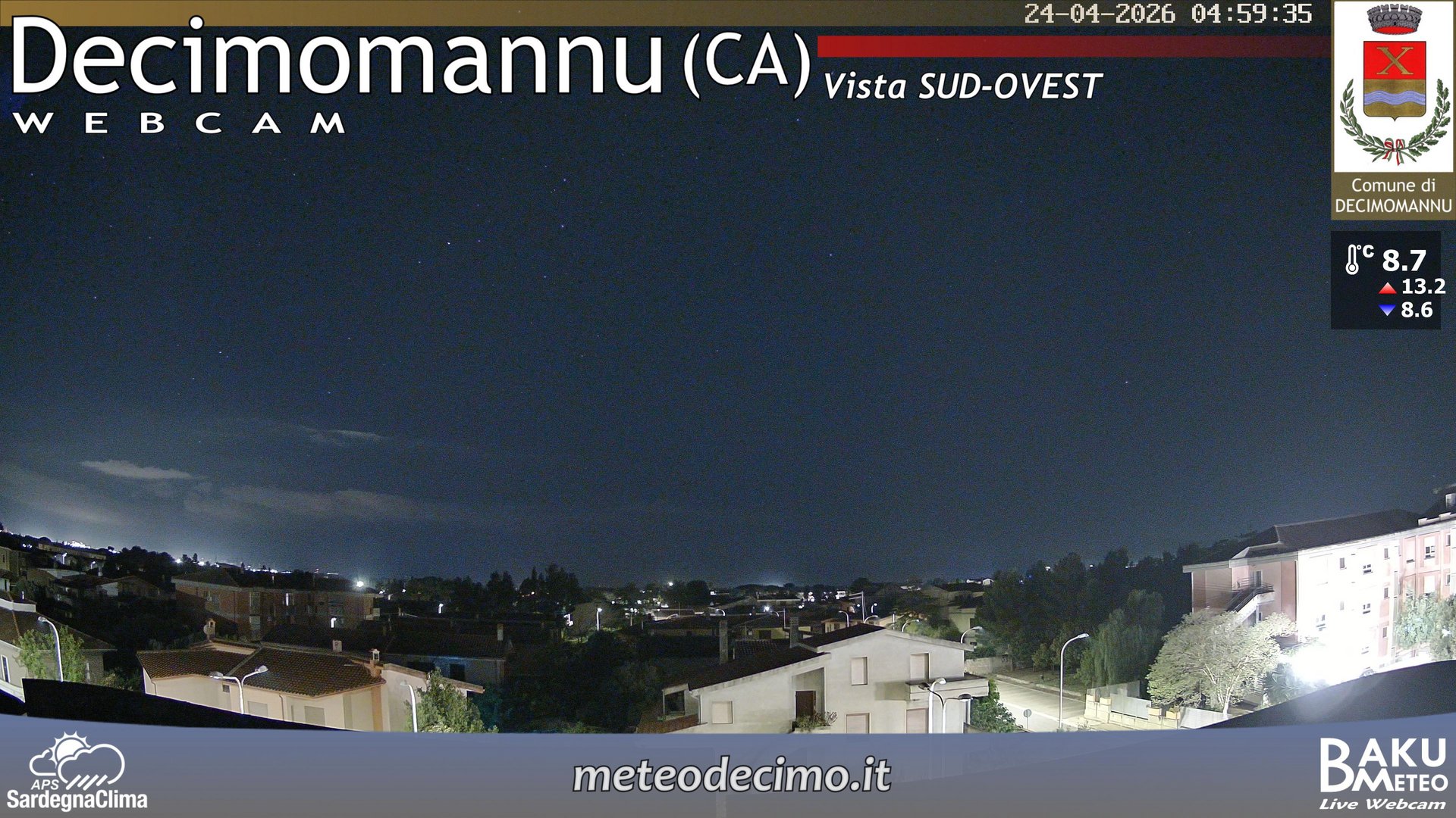 time-lapse frame, Decimomannu webcam