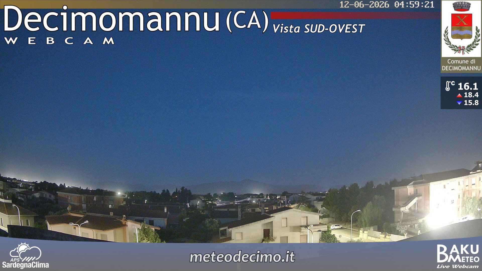time-lapse frame, Decimomannu webcam