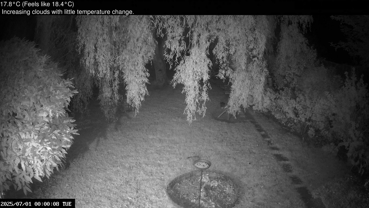 time-lapse frame, Wembury, Devon. Garden Cam webcam