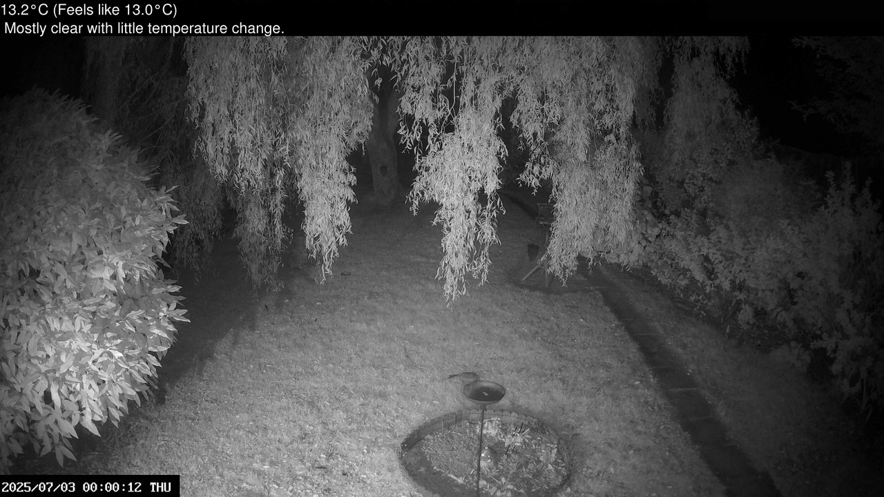 time-lapse frame, Wembury, Devon. Garden Cam webcam