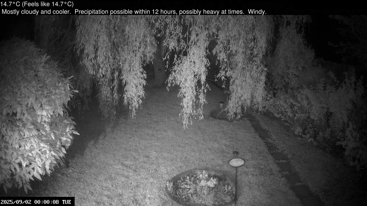 time-lapse frame, Wembury, Devon. Garden Cam webcam