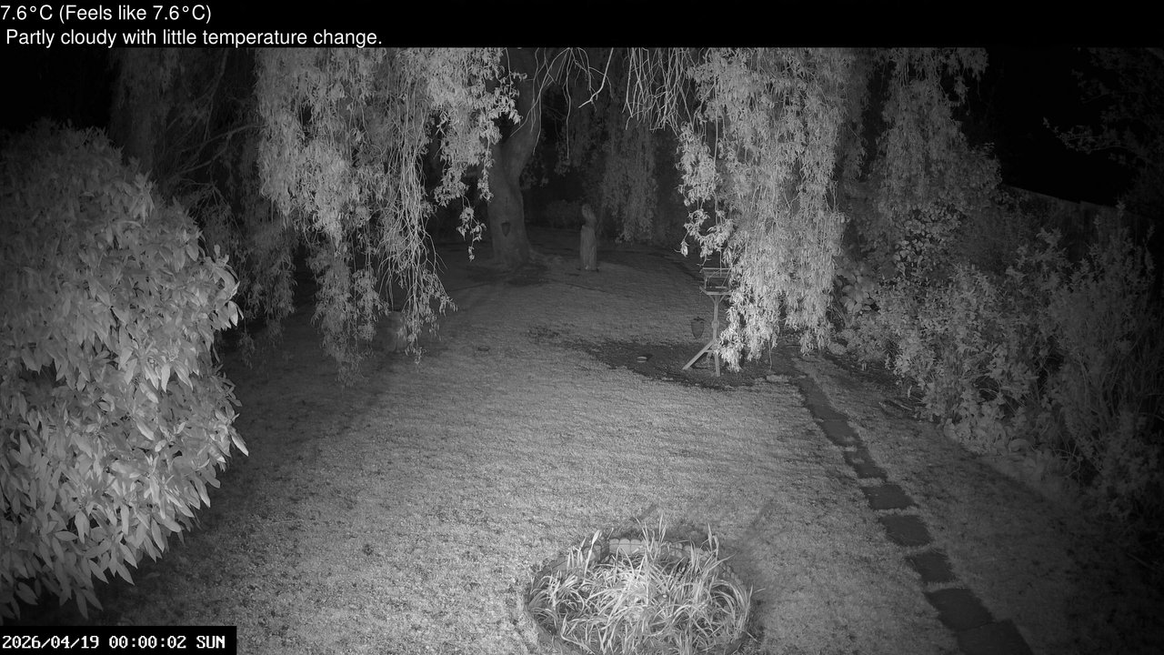 time-lapse frame, Wembury, Devon. Garden Cam webcam