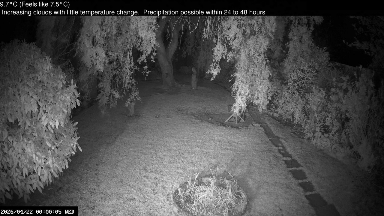 time-lapse frame, Wembury, Devon. Garden Cam webcam