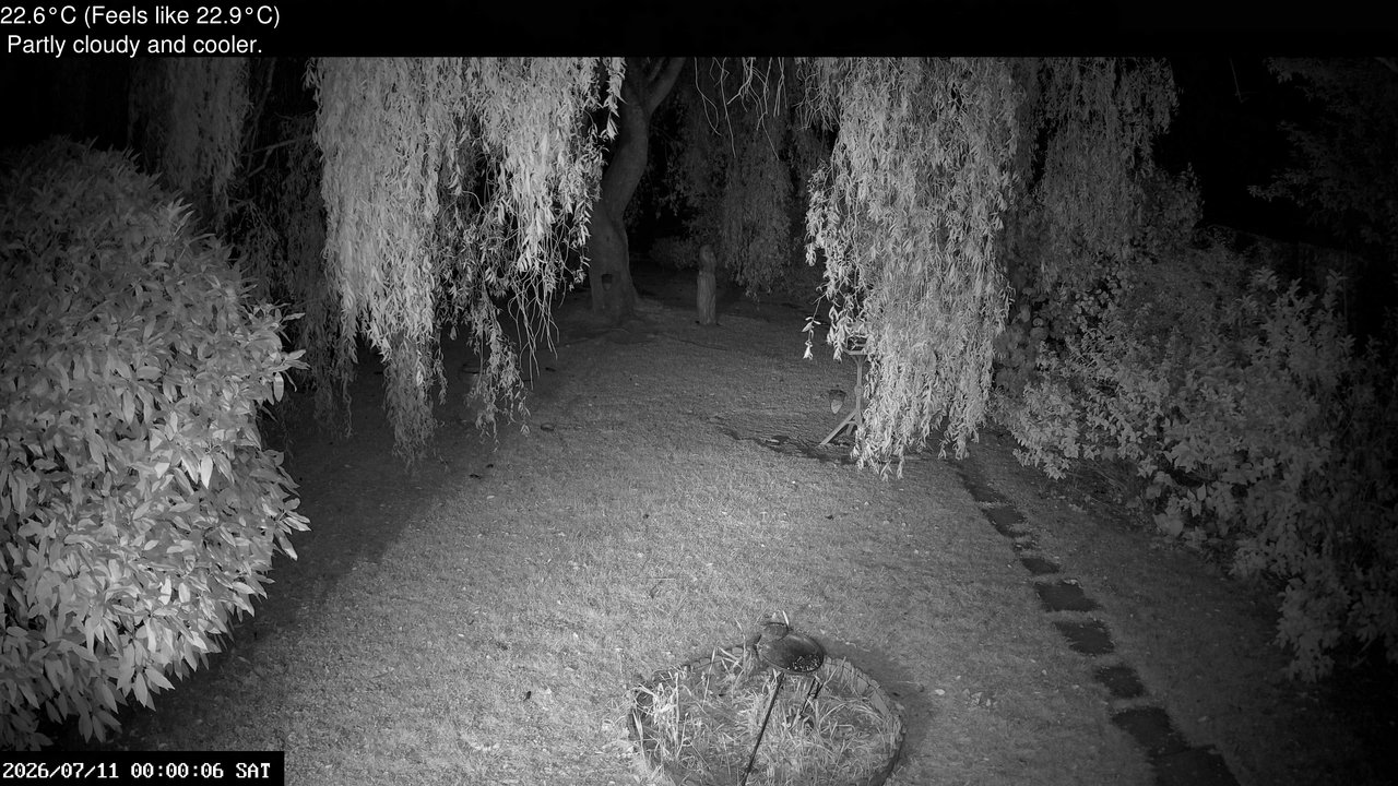 time-lapse frame, Wembury, Devon. Garden Cam webcam