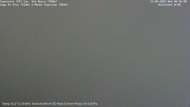 time-lapse frame, Caprarola San Rocco webcam