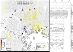 view from Barry Arm seismic energy on 2025-05-15