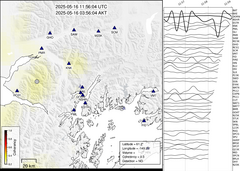 view from Barry Arm seismic energy on 2025-05-16