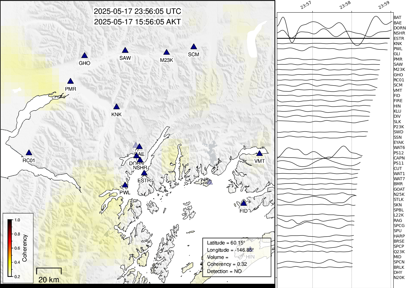 time-lapse frame, Barry Arm seismic energy webcam