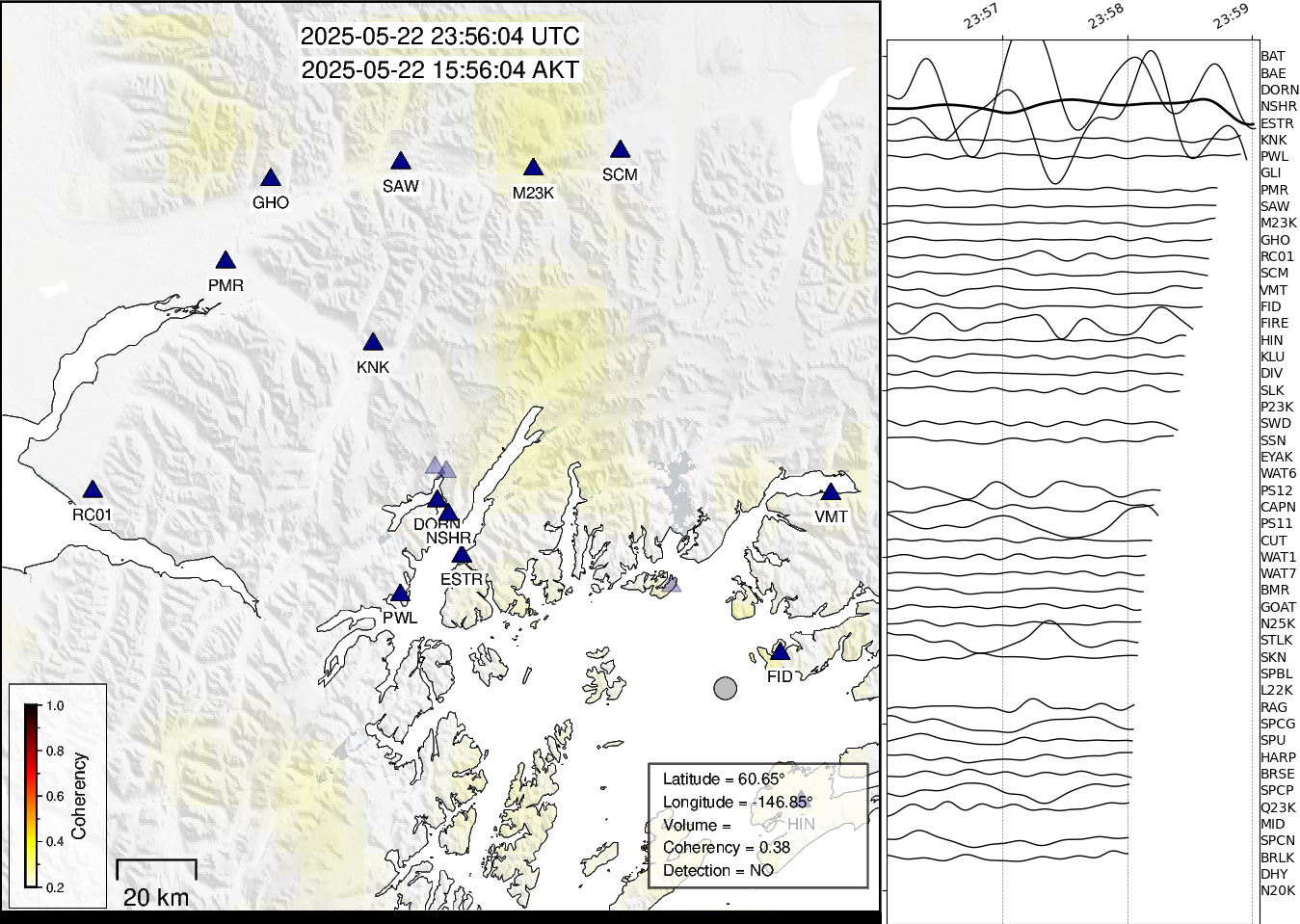 time-lapse frame, Barry Arm seismic energy webcam