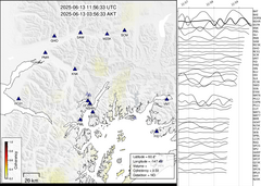 view from Barry Arm seismic energy on 2025-06-13