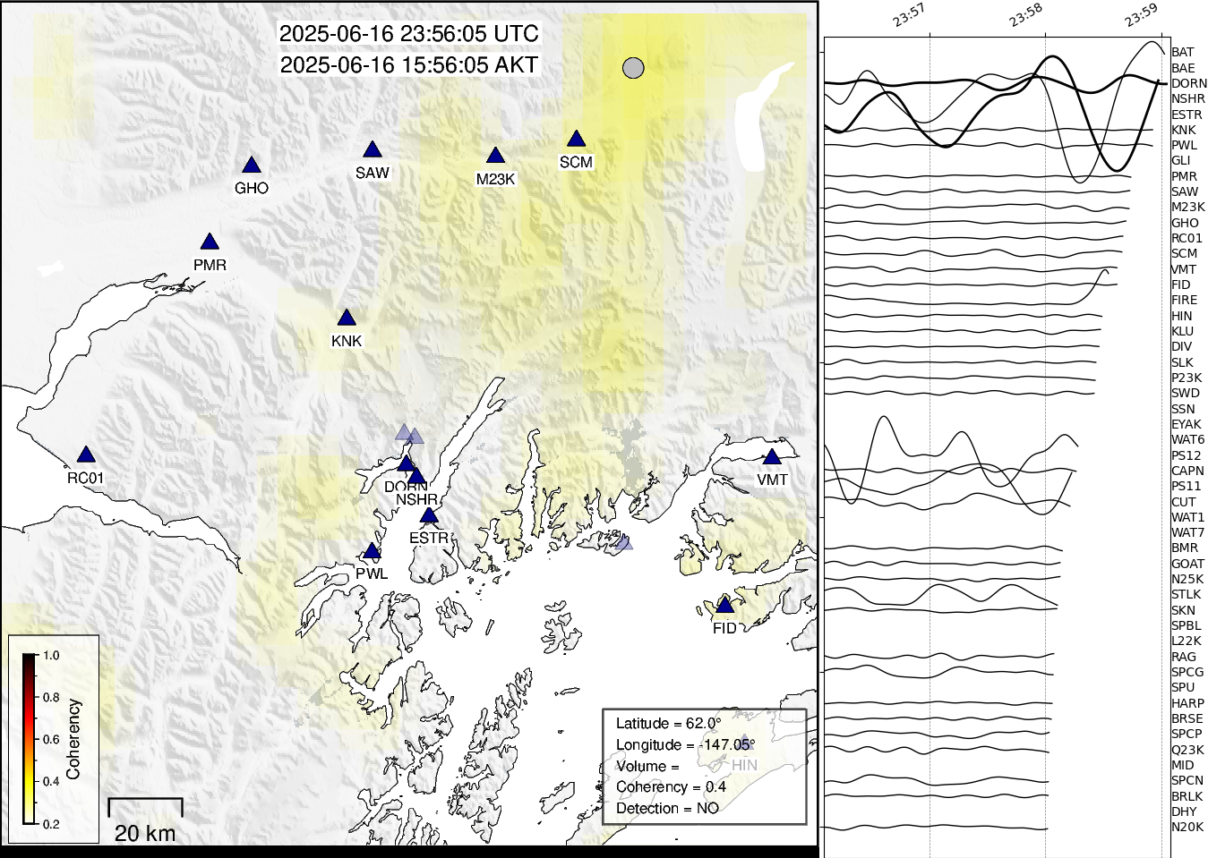 time-lapse frame, Barry Arm seismic energy webcam
