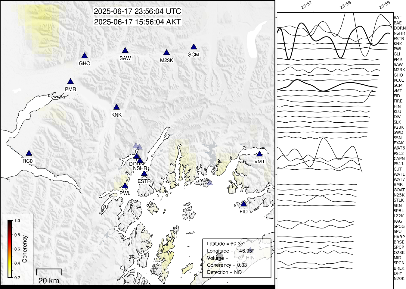 time-lapse frame, Barry Arm seismic energy webcam
