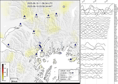 view from Barry Arm seismic energy on 2025-06-18