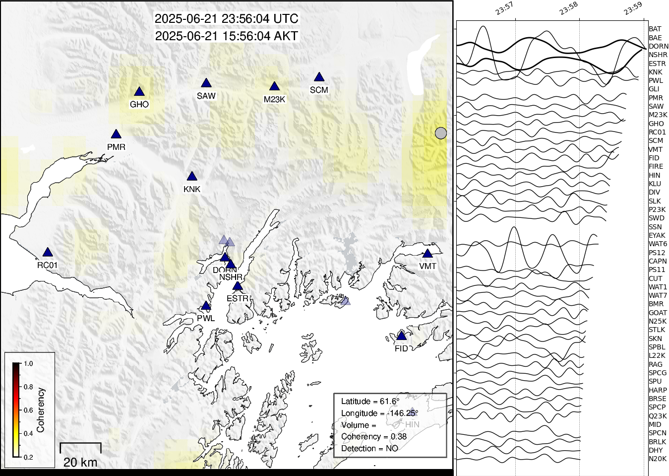 time-lapse frame, Barry Arm seismic energy webcam