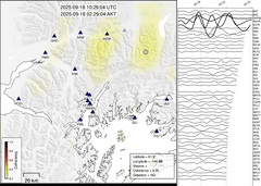 view from Barry Arm seismic energy on 2025-09-18