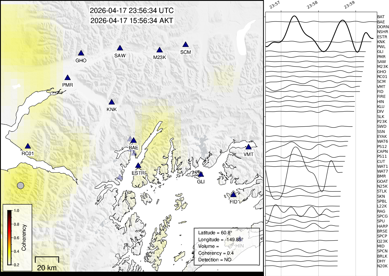 time-lapse frame, Barry Arm seismic energy webcam