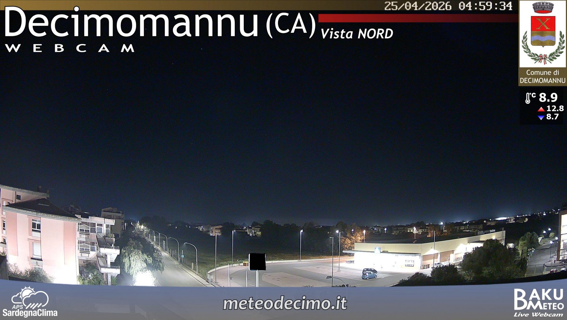 time-lapse frame, Decimomannu Nord webcam