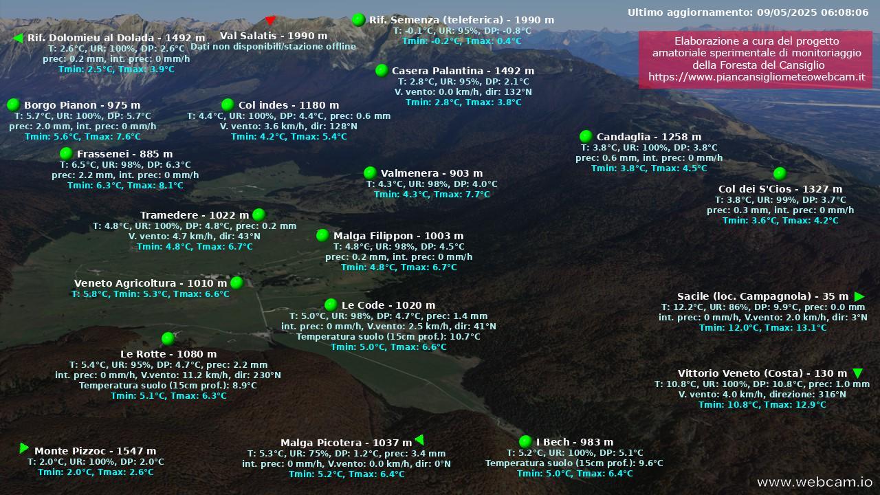 time-lapse frame, Timelapse monitoraggio sinottico Pian Cansiglio webcam