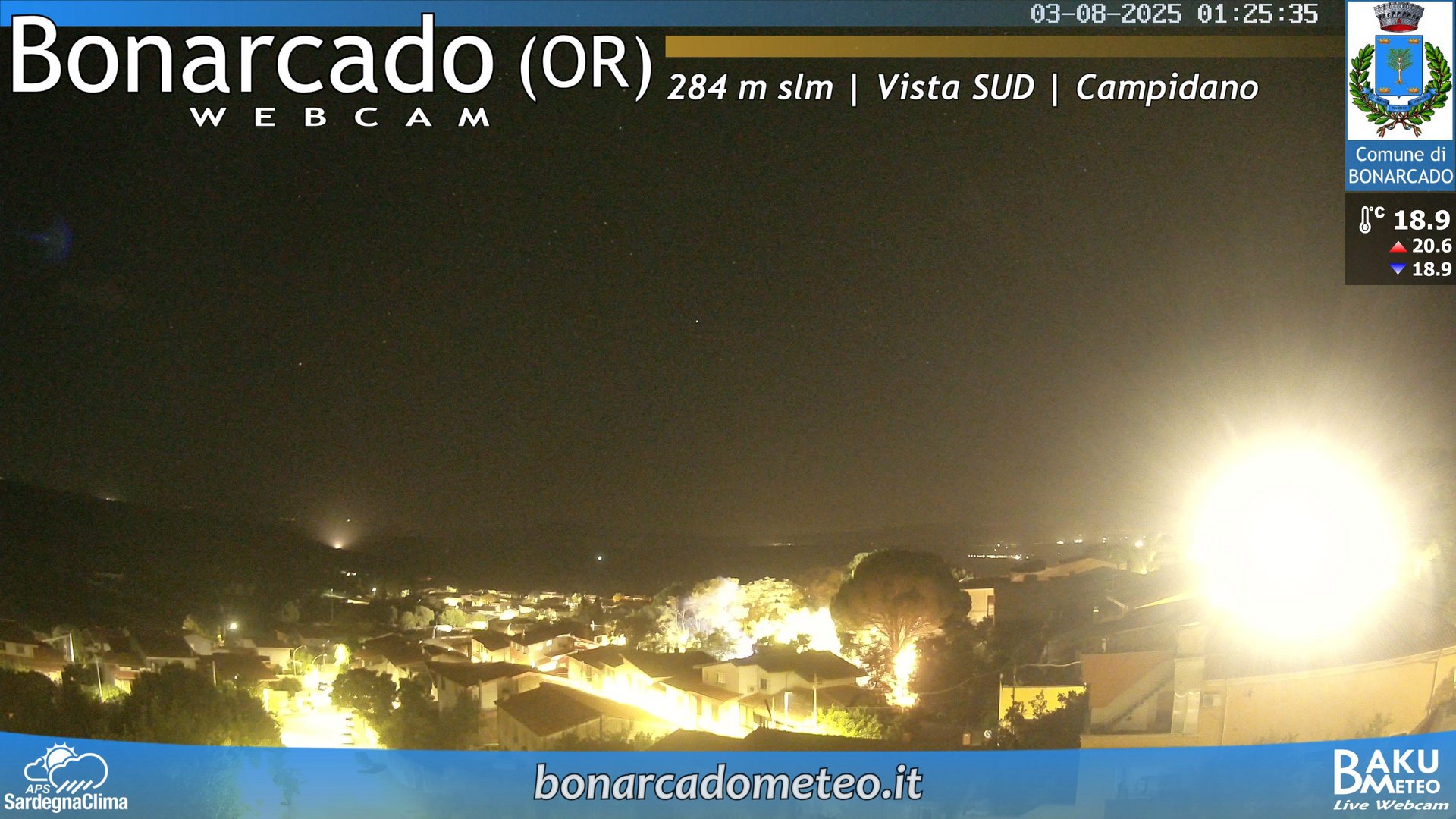 time-lapse frame, Bonarcado SUD webcam