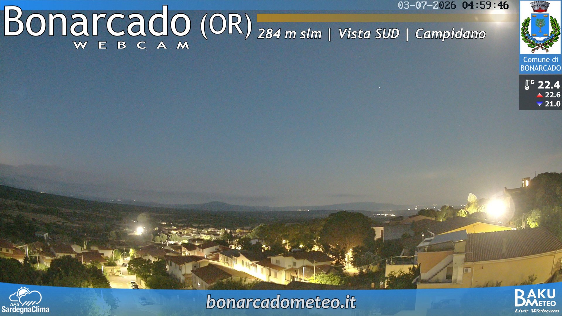 time-lapse frame, Bonarcado SUD webcam