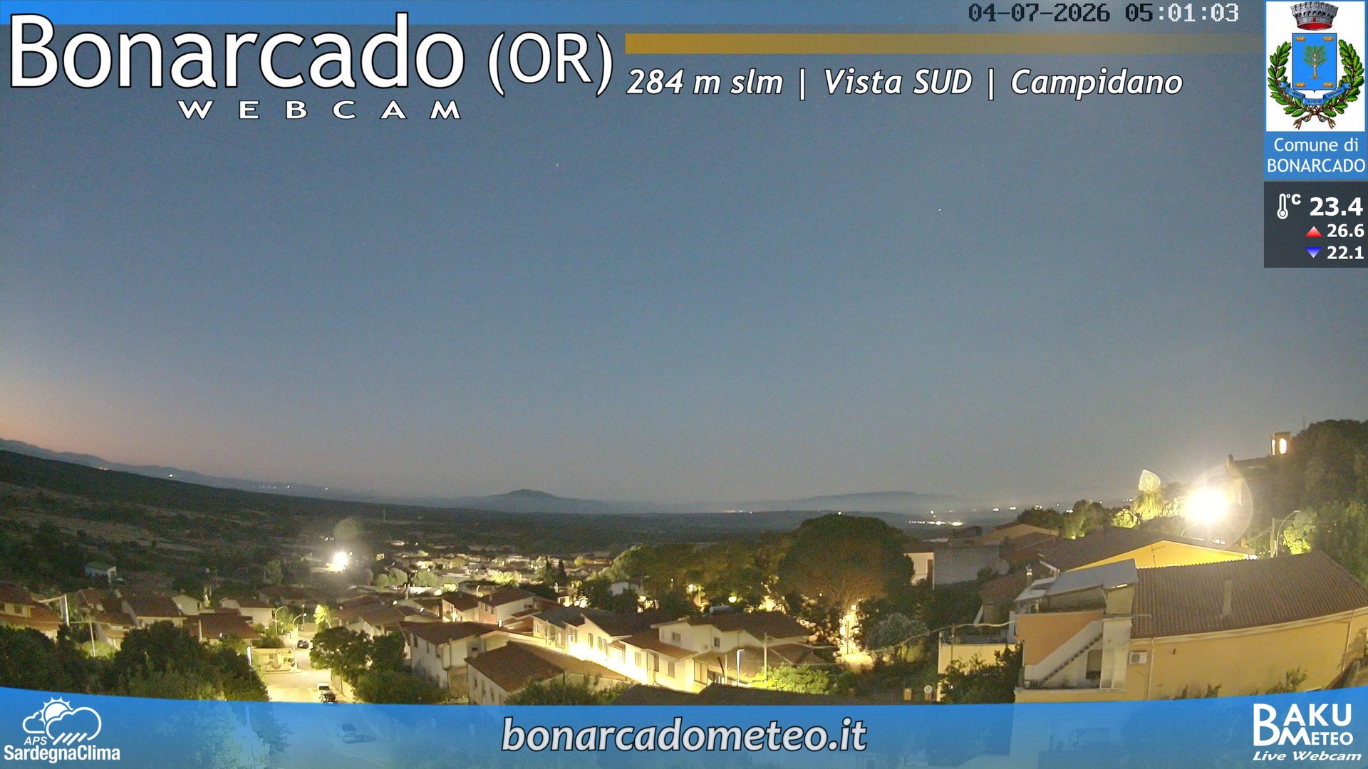 time-lapse frame, Bonarcado SUD webcam
