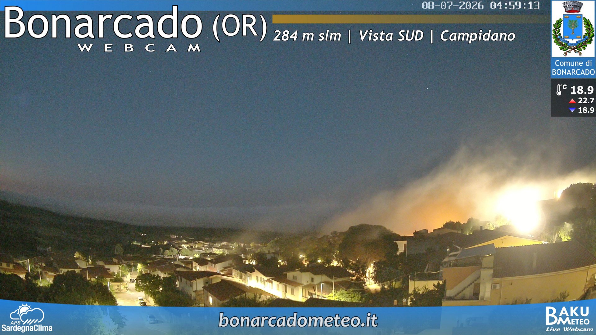 time-lapse frame, Bonarcado SUD webcam