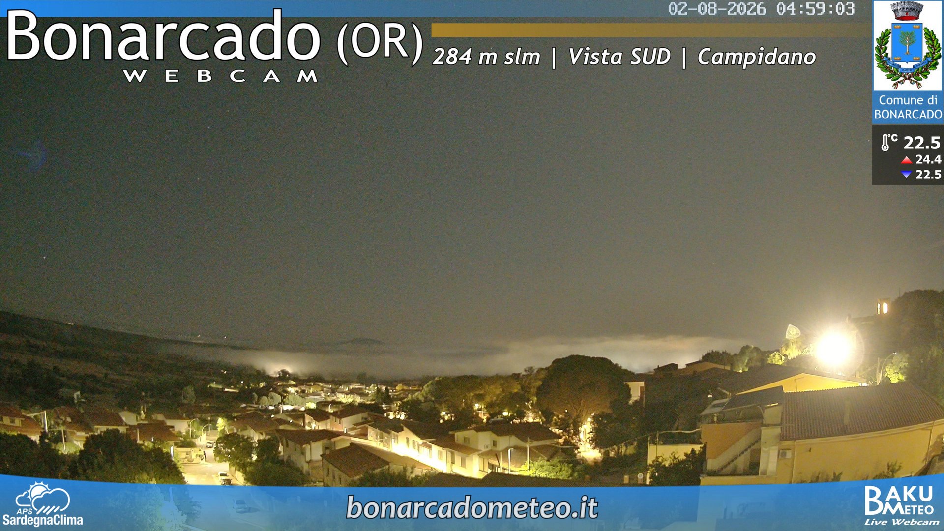 time-lapse frame, Bonarcado SUD webcam