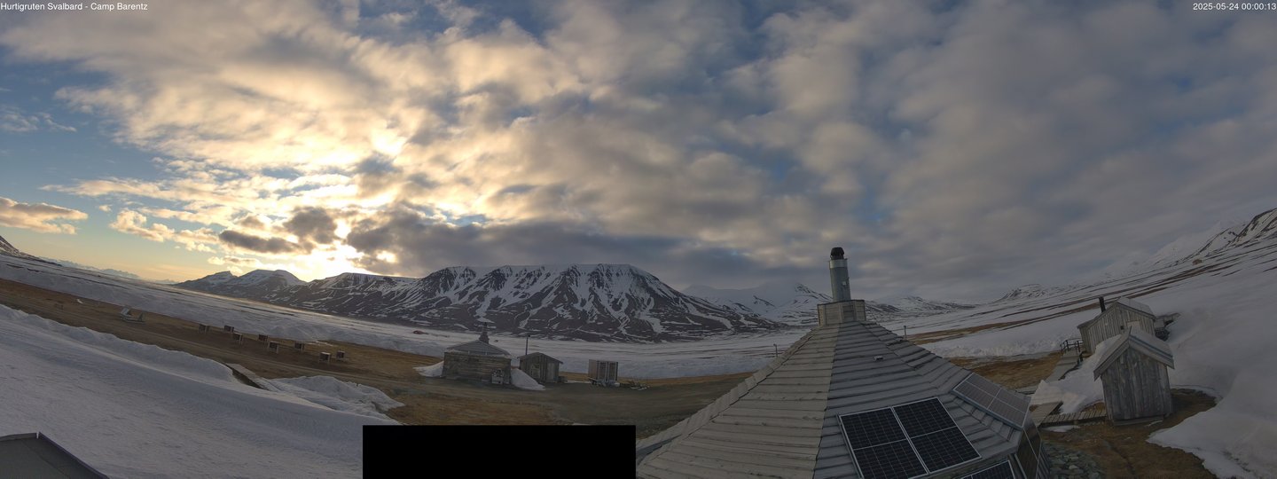 time-lapse frame, Hurtigruten Svalbard - Camp Barentz webcam