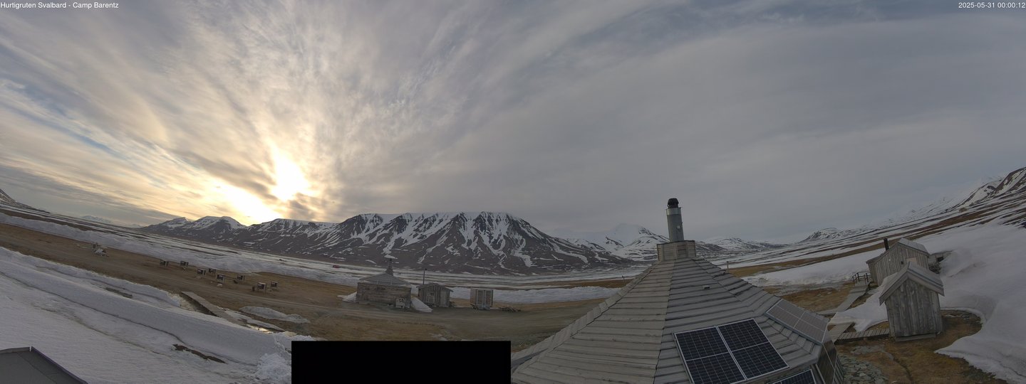 time-lapse frame, Hurtigruten Svalbard - Camp Barentz webcam