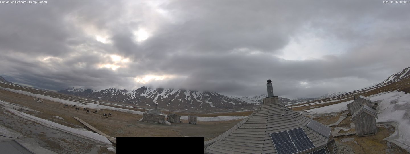 time-lapse frame, Hurtigruten Svalbard - Camp Barentz webcam