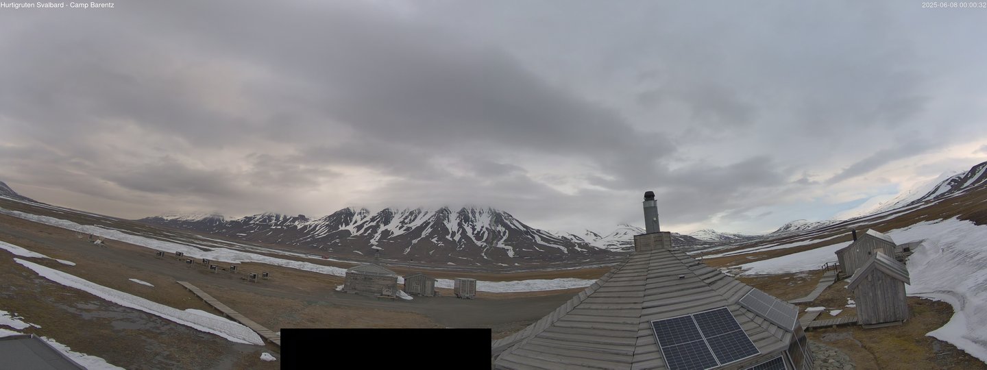 time-lapse frame, Hurtigruten Svalbard - Camp Barentz webcam