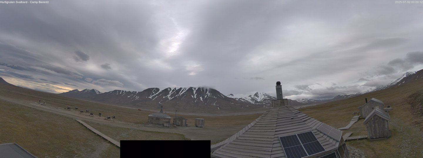 time-lapse frame, Hurtigruten Svalbard - Camp Barentz webcam