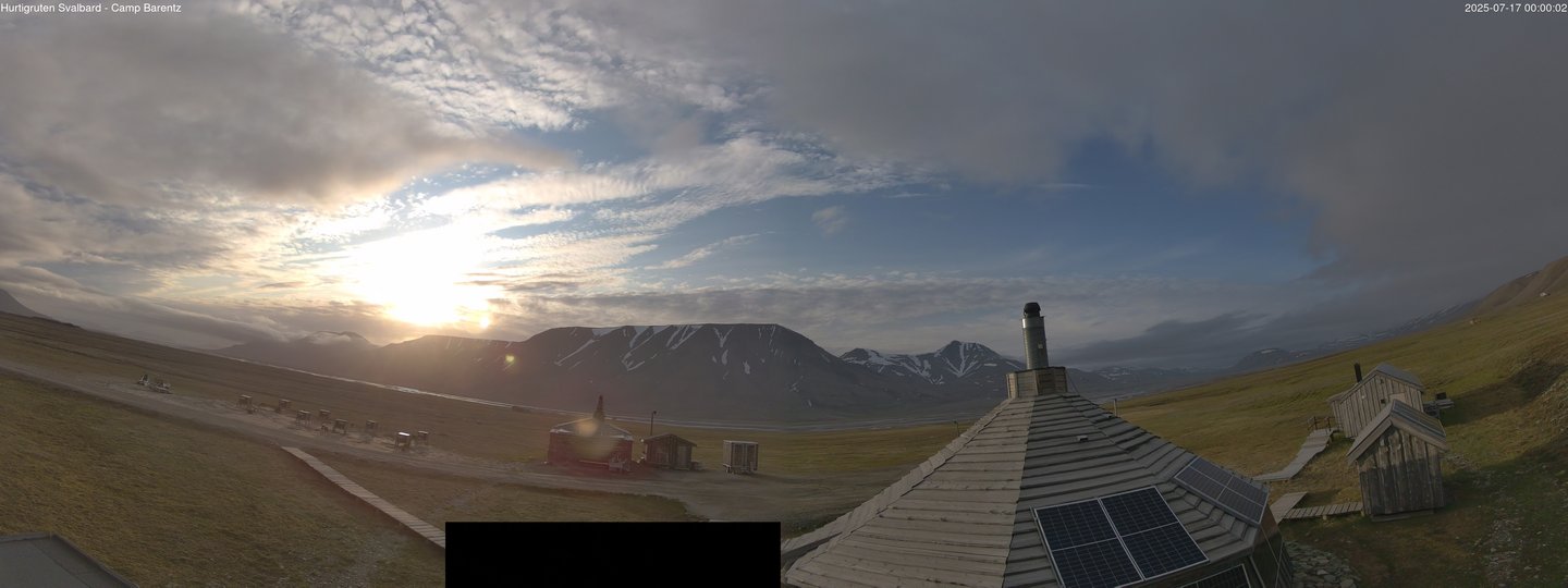 time-lapse frame, Hurtigruten Svalbard - Camp Barentz webcam