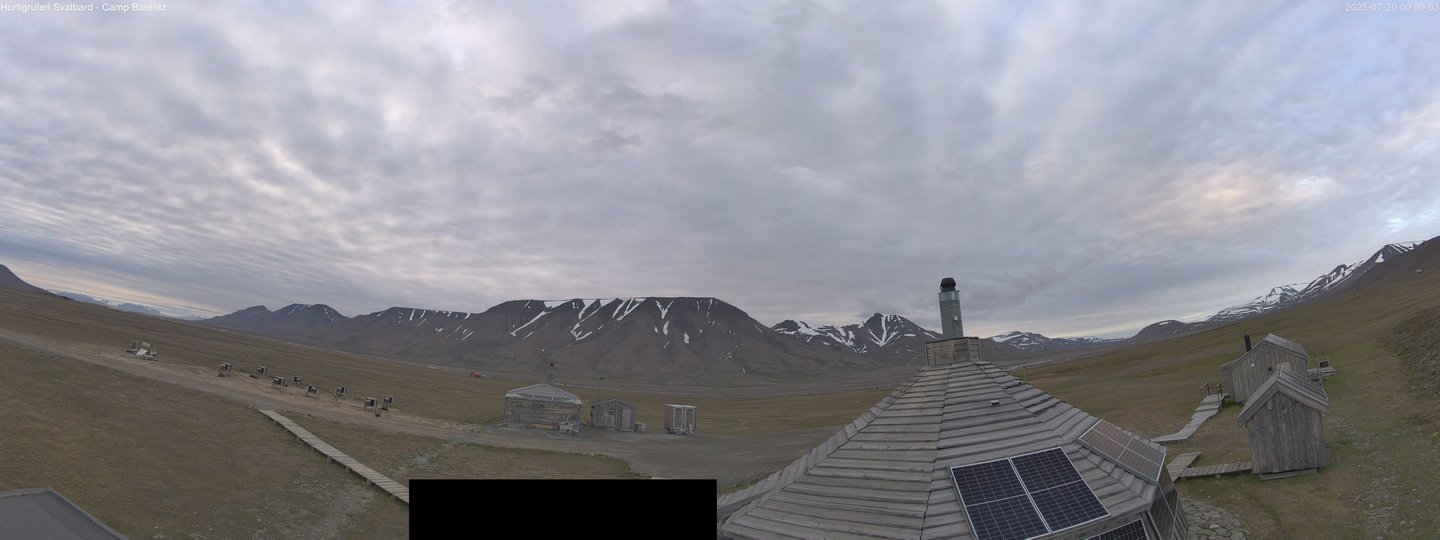 time-lapse frame, Hurtigruten Svalbard - Camp Barentz webcam