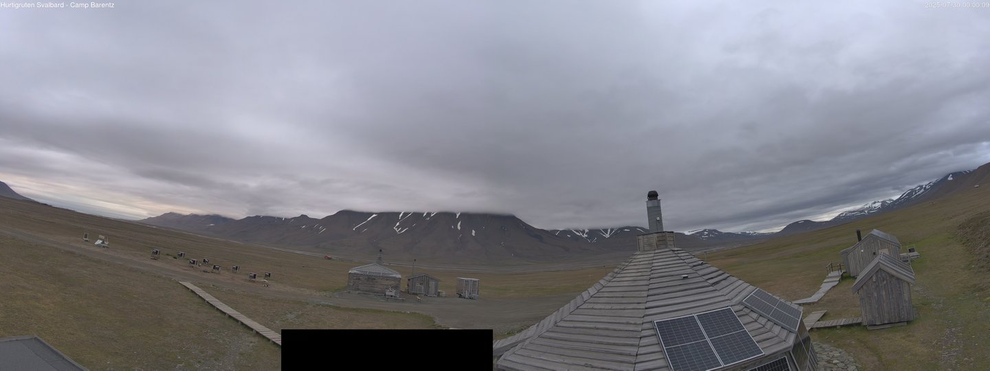 time-lapse frame, Hurtigruten Svalbard - Camp Barentz webcam