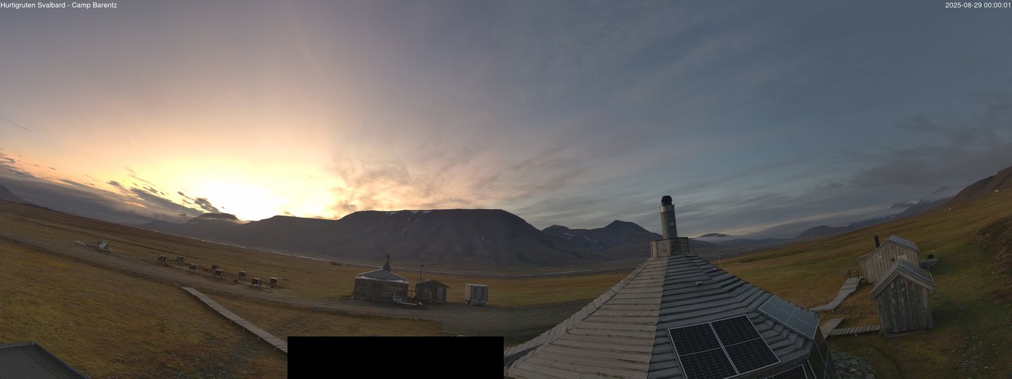 time-lapse frame, Hurtigruten Svalbard - Camp Barentz webcam