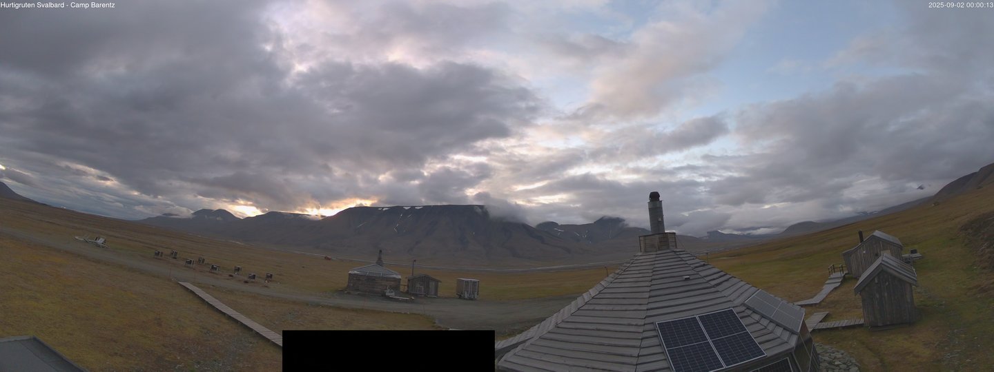 time-lapse frame, Hurtigruten Svalbard - Camp Barentz webcam