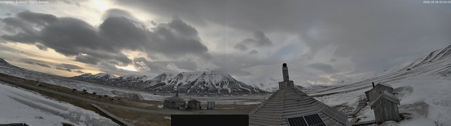 time-lapse frame, Hurtigruten Svalbard - Camp Barentz webcam
