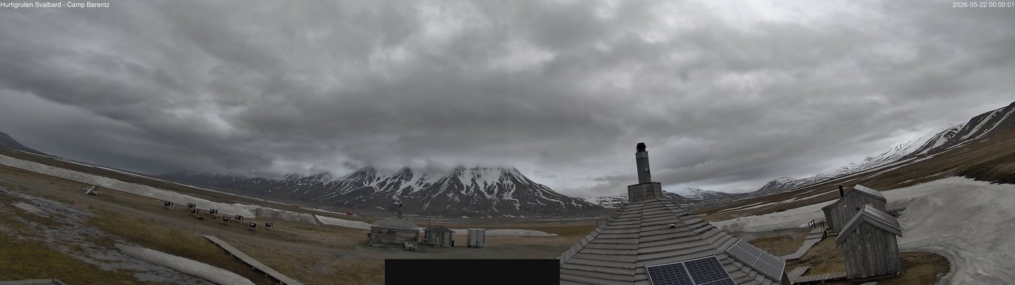 time-lapse frame, Hurtigruten Svalbard - Camp Barentz webcam
