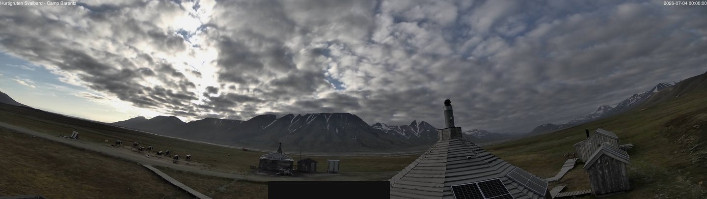 time-lapse frame, Hurtigruten Svalbard - Camp Barentz webcam