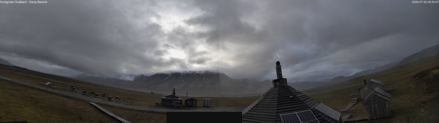 time-lapse frame, Hurtigruten Svalbard - Camp Barentz webcam
