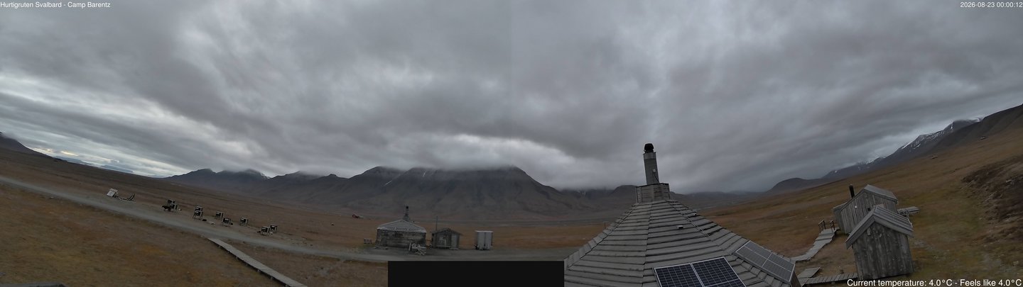 time-lapse frame, Hurtigruten Svalbard - Camp Barentz webcam