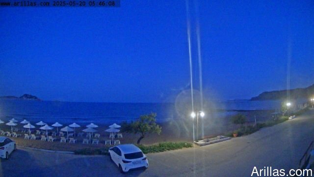 time-lapse frame, Arillas Corfu Live Webcam webcam