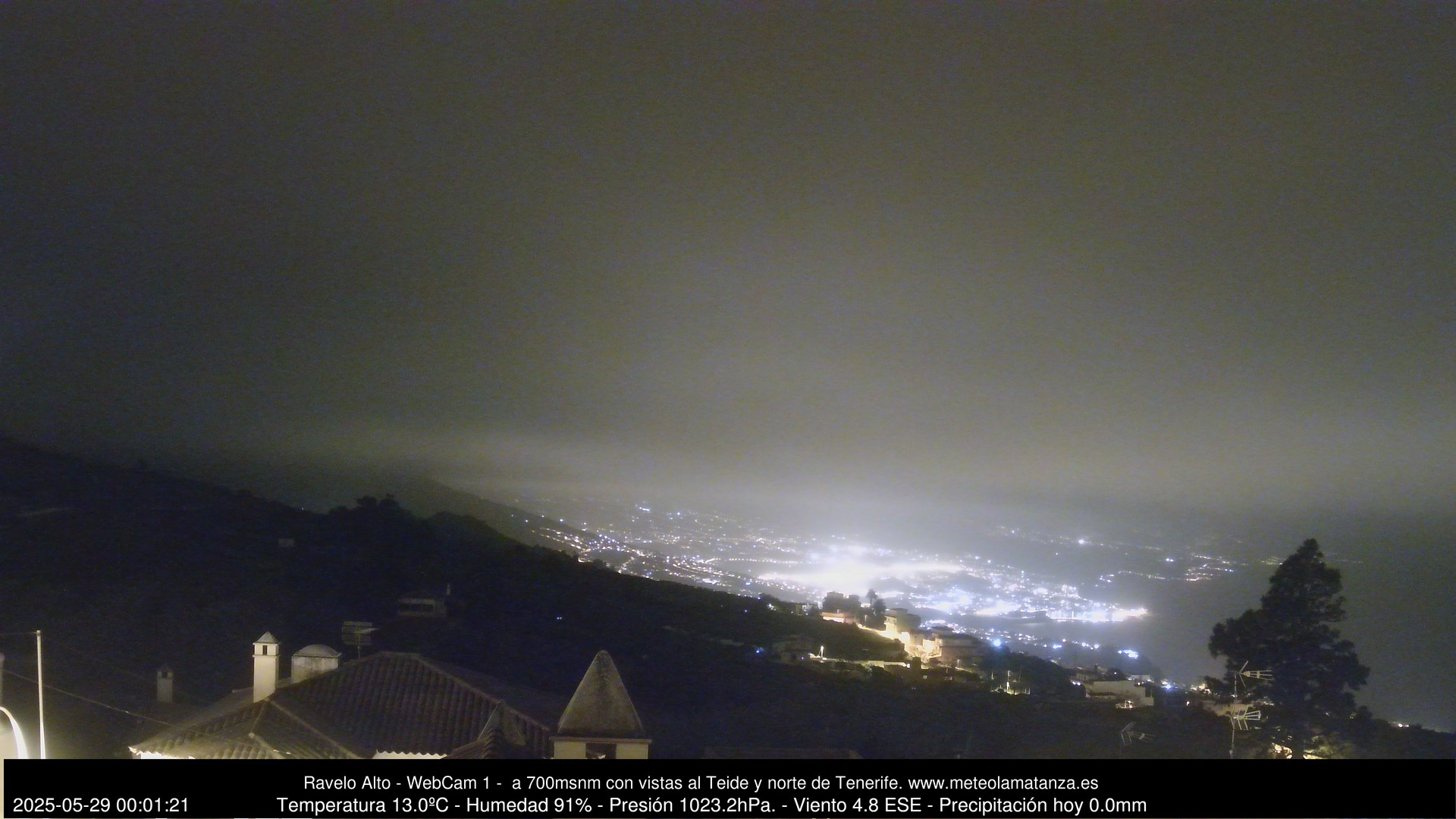 time-lapse frame, MeteoRavelo- Visión N de Tenerife webcam