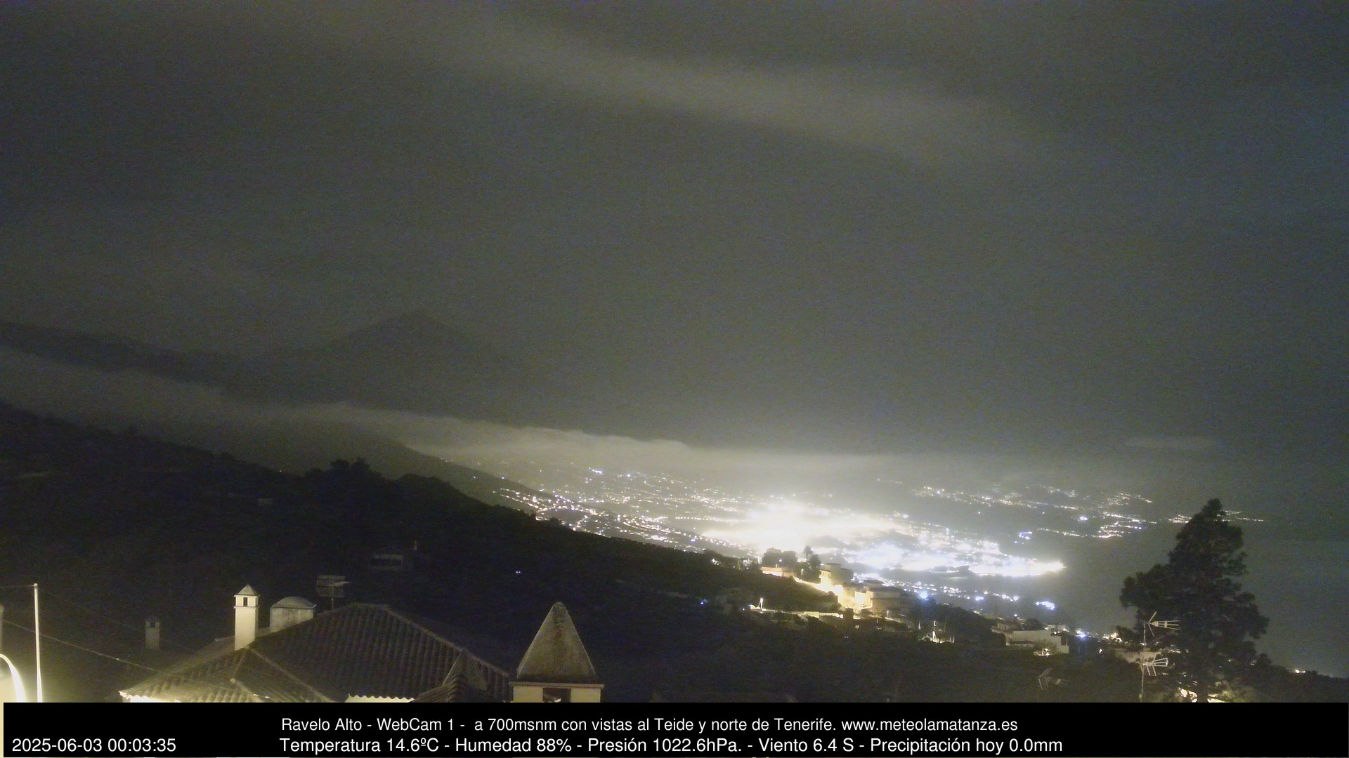 time-lapse frame, MeteoRavelo- Visión N de Tenerife webcam