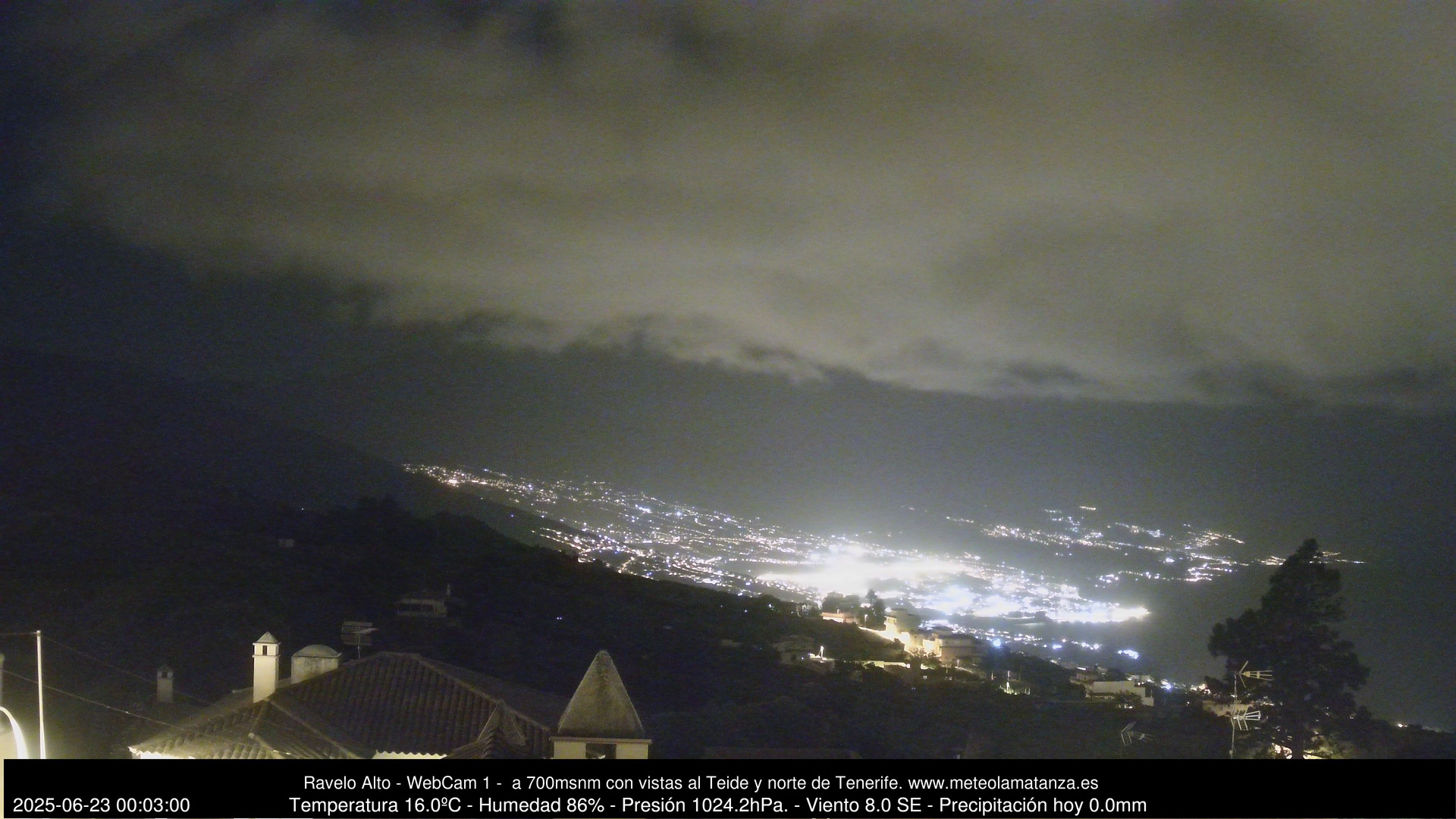 time-lapse frame, MeteoRavelo- Visión N de Tenerife webcam